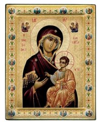 Грецька ікона Божої Матері "Іверська" 29х23, Богородица "Иверская", 19х15