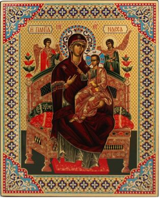 Греческая икона Божией Матери "Всецарица" 29х23