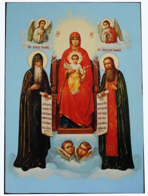 Иконы на дереве. лики: "Печерская", "Киевская", "Преп. Агапит Печерский"