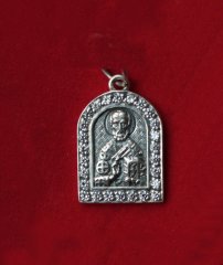 Нательная икона Святитель Николай (серебро 925⁰)