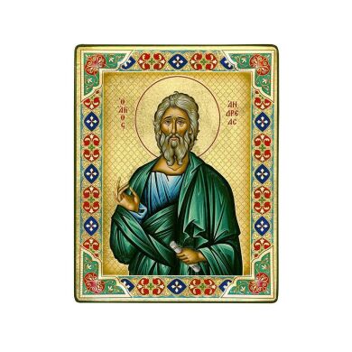 Греческая икона "Святой апостол Андрей Первозванный" 13х10