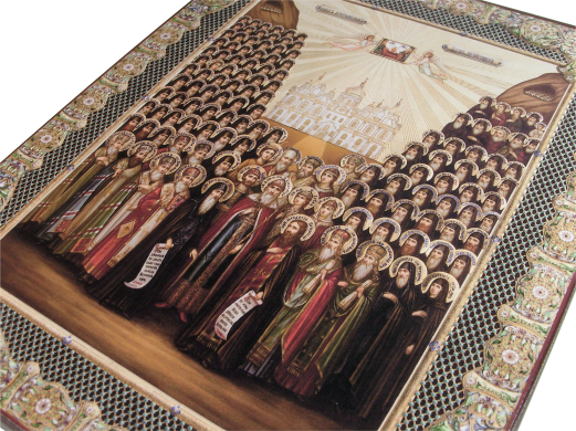 Ікона на дереві, лікі в асортименті: Собор преподобних отців Києво-Печерських
