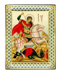 Греческая икона "Святой великомученик Георгий Победоносец"