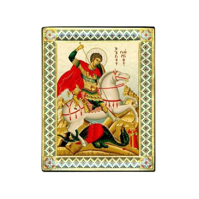 Греческая икона "Святой великомученик Георгий Победоносец" 13х10