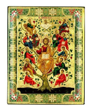 Греческая икона "Иисус Христос Древо Жизни" 19х15