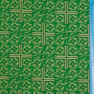 Ткань "Афон", цвет: зеленый + желтый (шелк) (1 сорт, 4538)