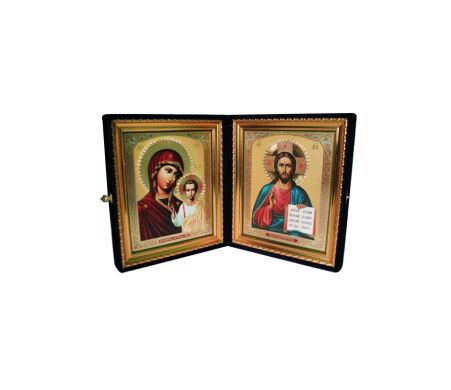 "Господь и Богородица" бархатный складень, цвет в ассортименте