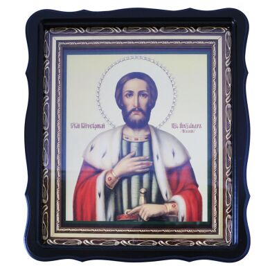 Иконы в фигурном киоте (в ассортименте) 28х25 см, Лик: Александр Невский, Святый Благоверный князь