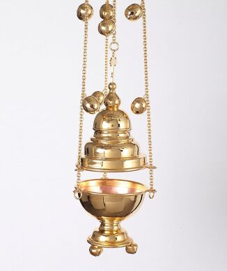 Кадило круглое большое №2 с позвонцами золоченое, Софрино
