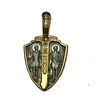 Ікона натільна з діамантом "Щит воїна"