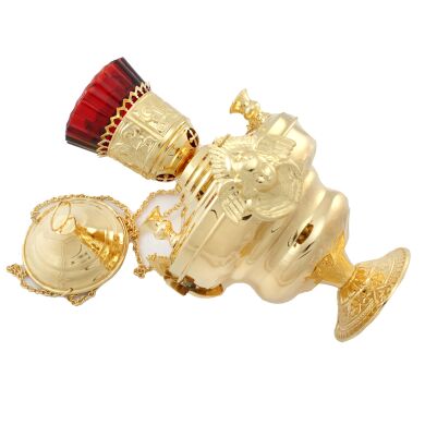 Кандило малое, золоченое, чеканное, длина с цепями 740 мм